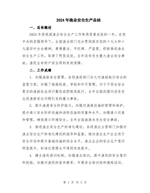 2024年渔业安全生产总结
