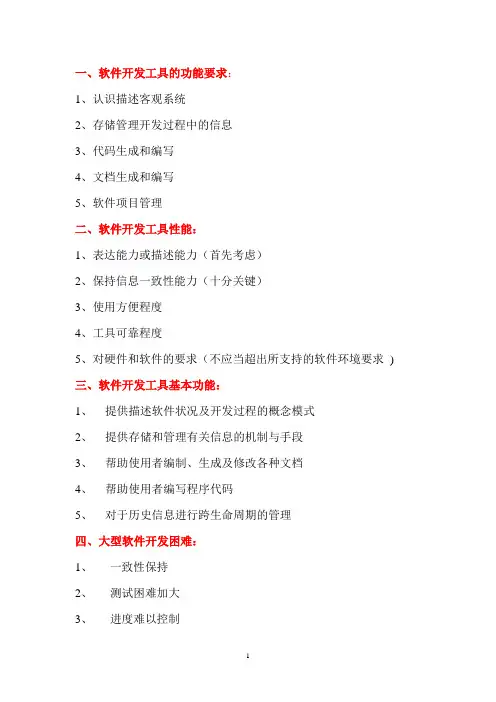 自考软件开发工具复习资料总结