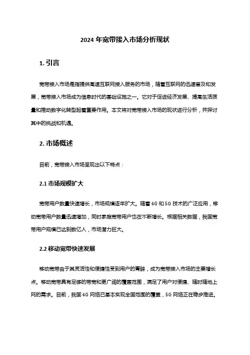 2024年宽带接入市场分析现状