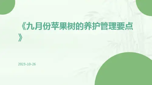 九月份苹果树的养护管理要点
