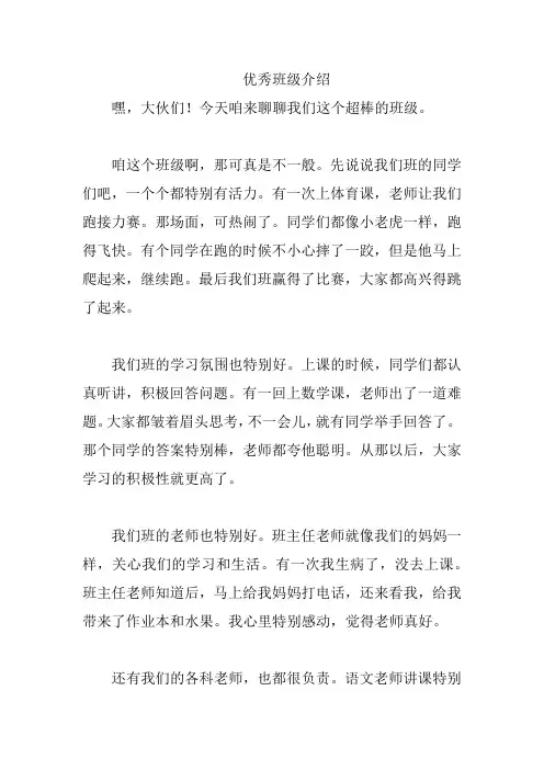 优秀班级介绍