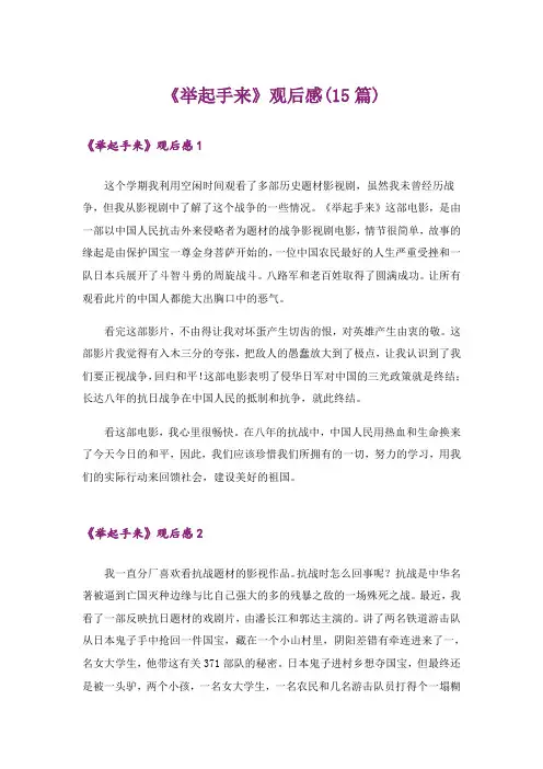 《举起手来》观后感(15篇)_1