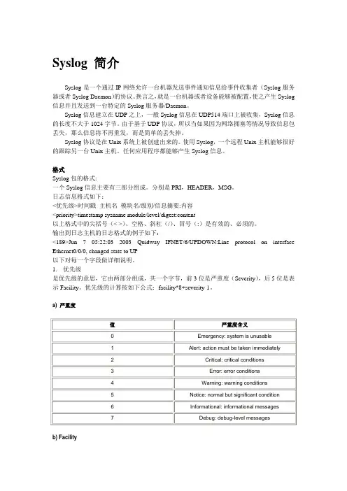 Syslog 配置介绍