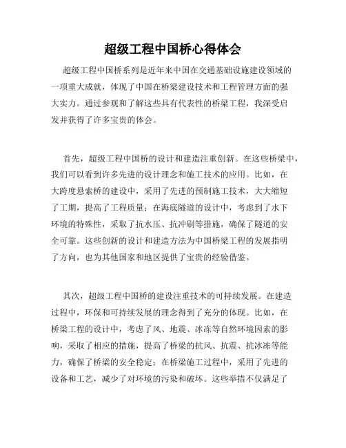 超级工程中国桥心得体会