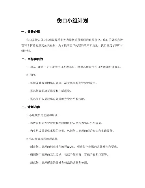 伤口小组计划