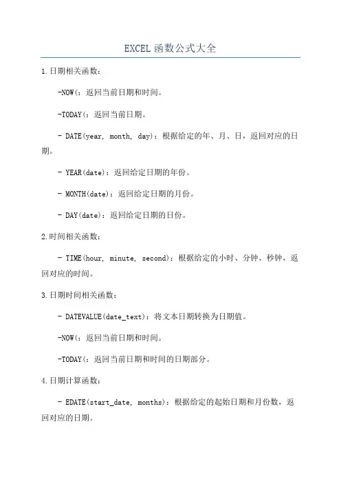 EXCEL函数公式大全