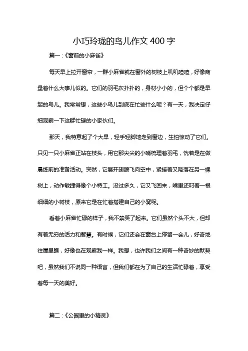 小巧玲珑的鸟儿作文400字