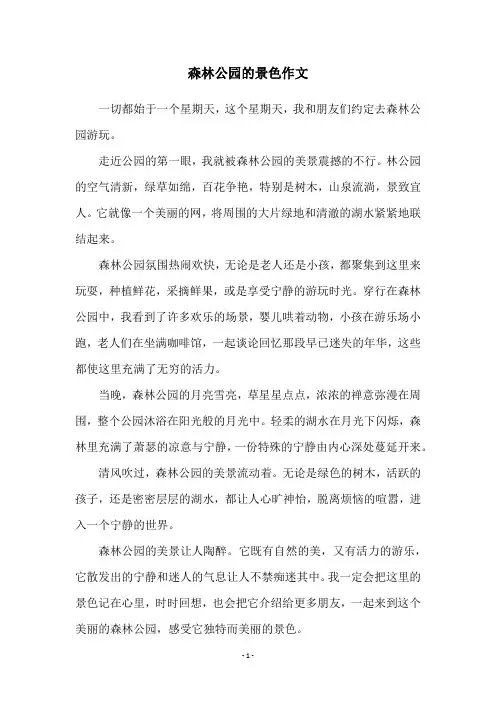 森林公园的景色作文