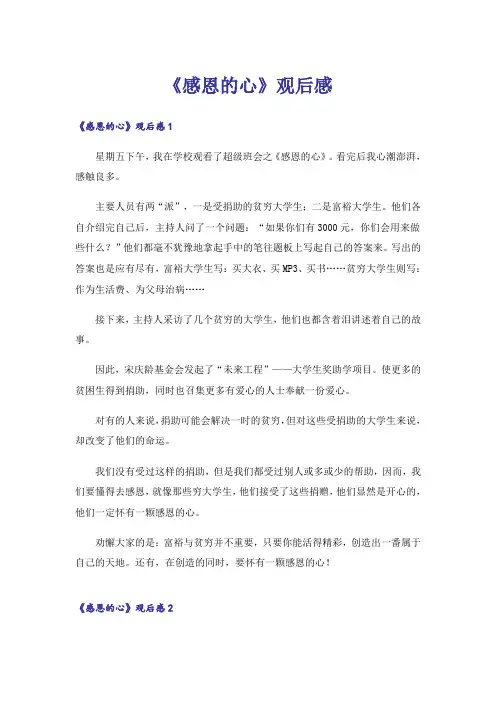 《感恩的心》观后感_7