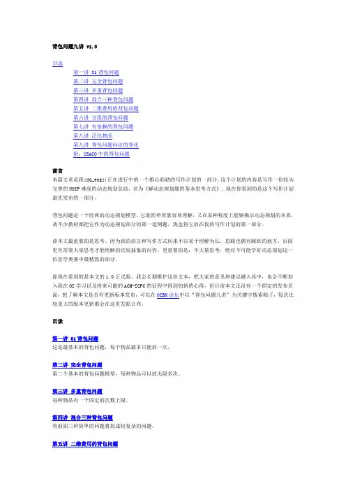 背包九讲完整版