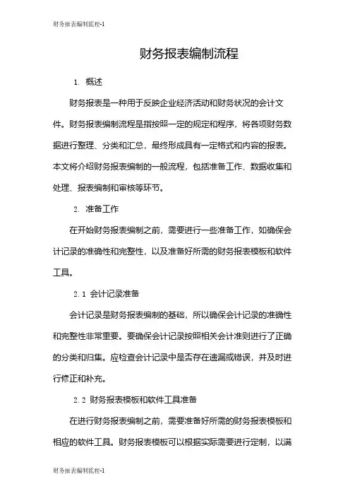 财务报表编制流程