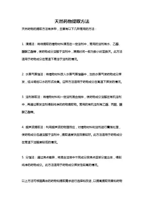 天然药物提取方法