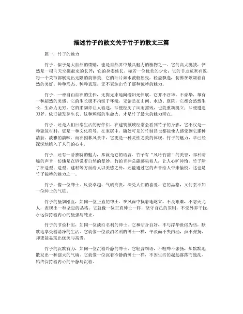描述竹子的散文关于竹子的散文三篇