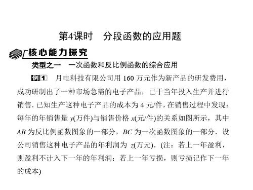 初中数学专题第4课时 分段函数的应用题