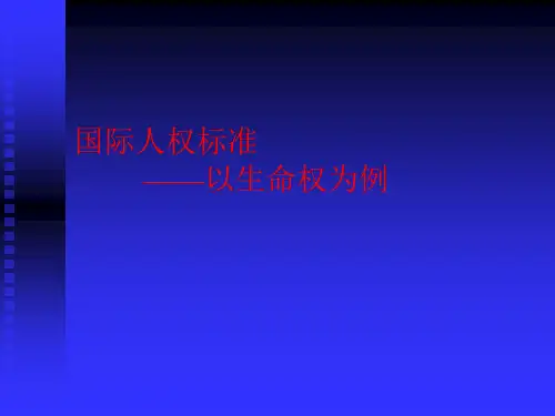 国际人权标准——以生命权为例
