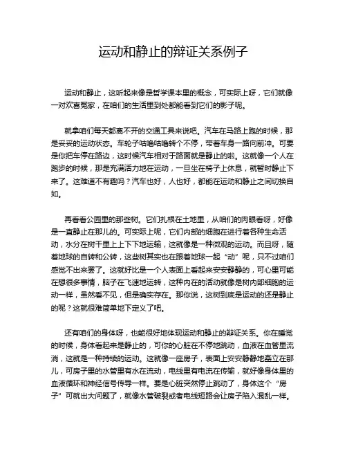 运动和静止的辩证关系例子