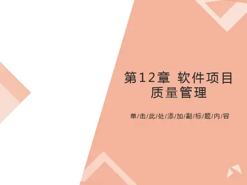 软件项目质量管理