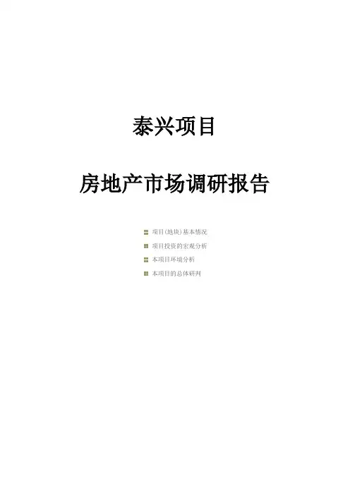 泰兴项目的市场调研报告