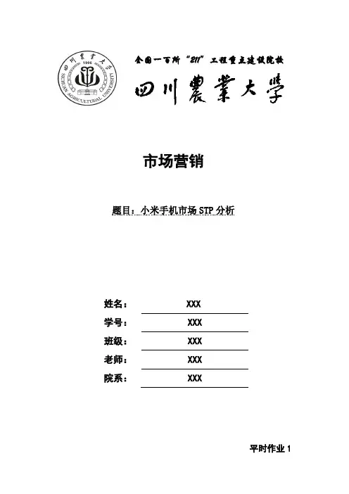 小米手机市场STP分析