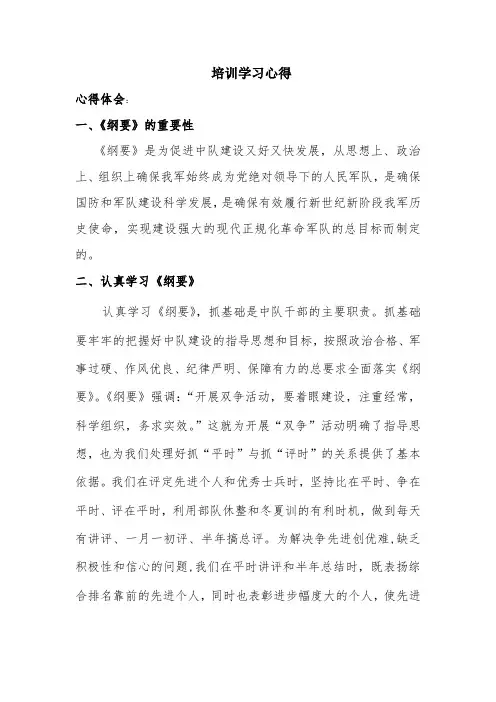 纲要培训学习心得