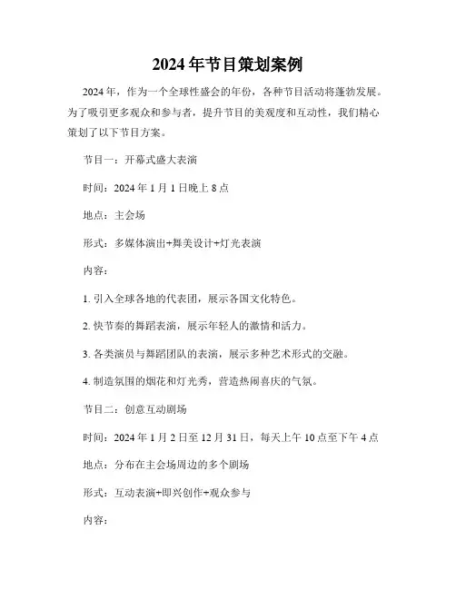 2024年节目策划案例