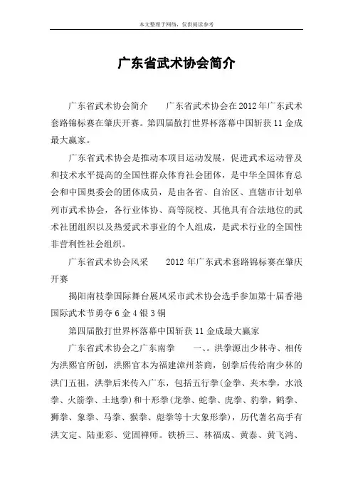 广东省武术协会简介