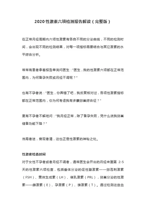 2020性激素六项检测报告解读(完整版)