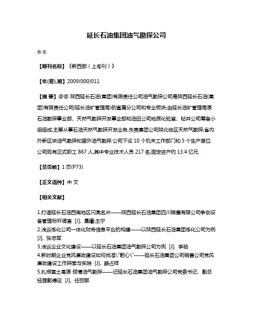 延长石油集团油气勘探公司