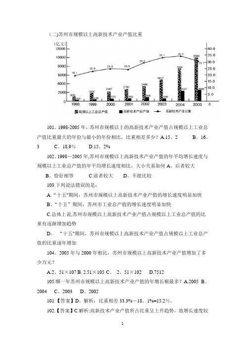资料分析题库+解析(很全的)