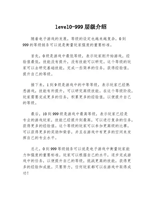level0-999层级介绍