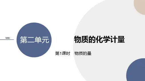苏教版高中化学必修第1册 专题1 第二单元 第1课时 物质的量