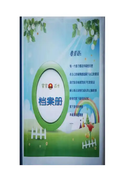 幼儿个人成长档案-B10档案袋评价-档案袋设计+实施计划+反思