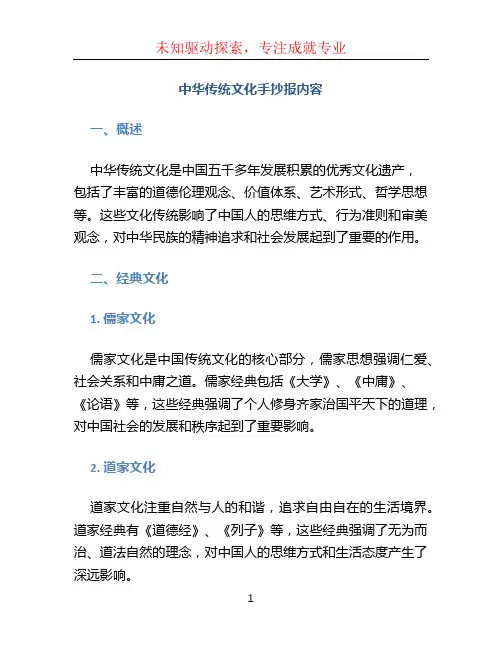 中华传统文化手抄报内容