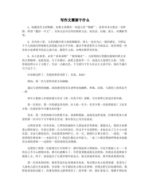 写作文需要干什么