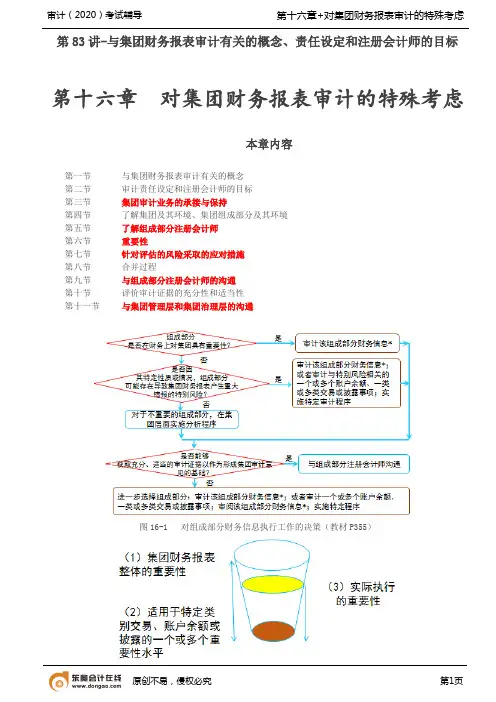 第十六章 对集团财务报表审计的特殊考虑