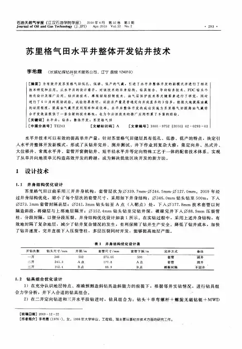 苏里格气田水平井整体开发钻井技术