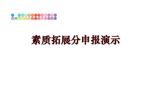 最新素质拓展分申报演示