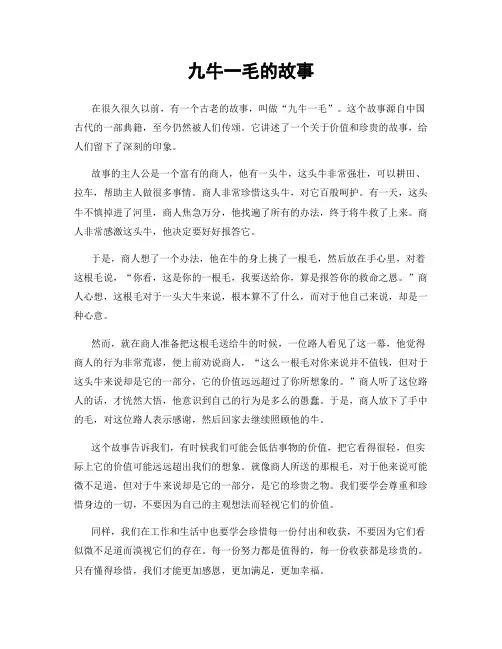 九牛一毛的故事