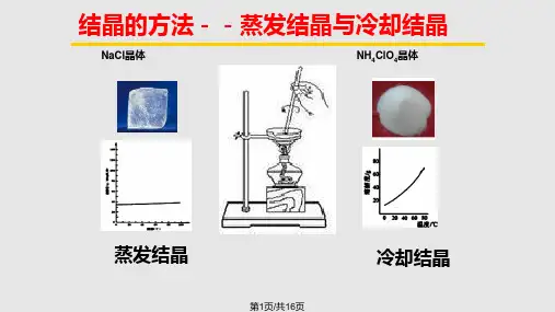 物质的分离与提纯结晶法PPT课件