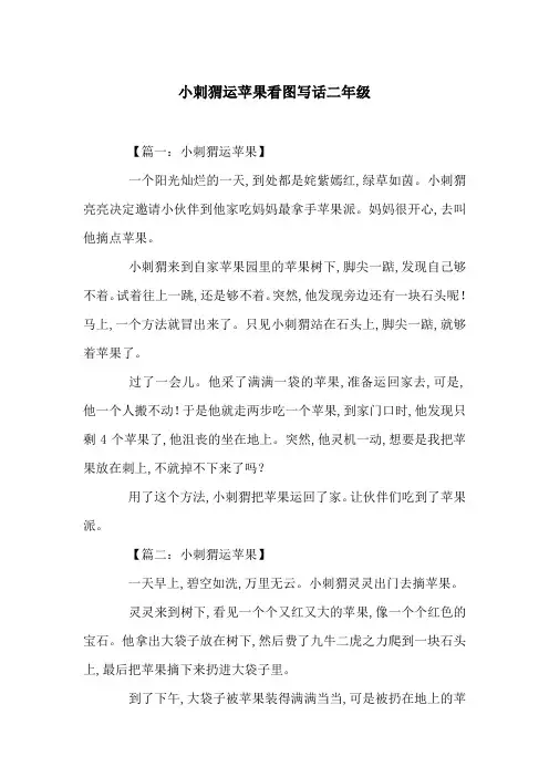 小刺猬运苹果看图写话二年级