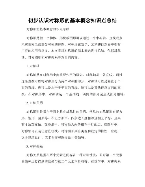 初步认识对称形的基本概念知识点总结