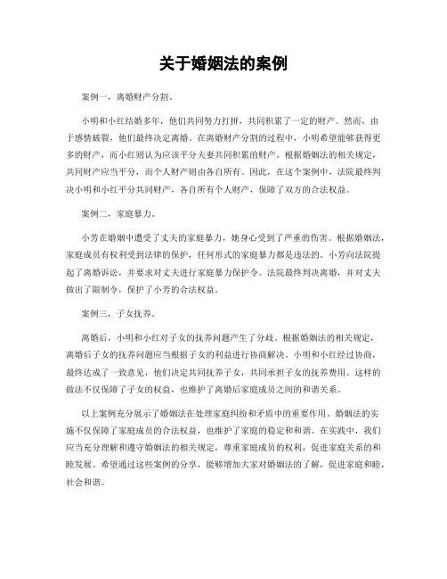 关于婚姻法的案例