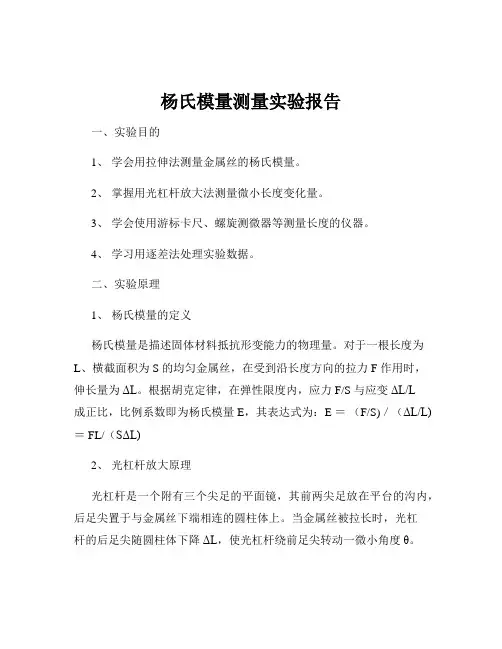 杨氏模量测量实验报告