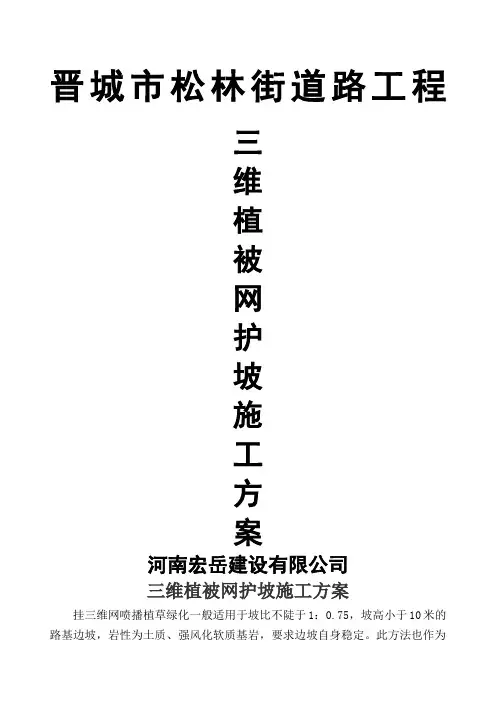 三维植被网护坡施工方案
