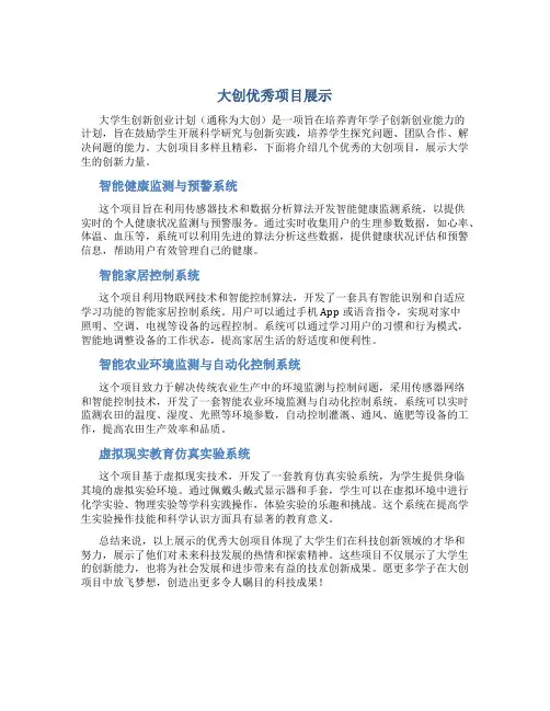 大创优秀项目展示