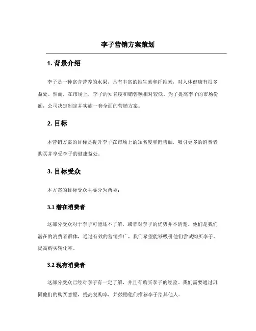 李子营销方案策划