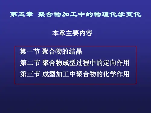 第五章 聚合物加工中的物理化学变化