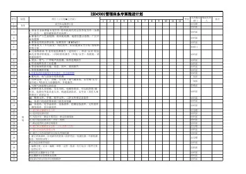 ISO45001：2018体系推行计划
