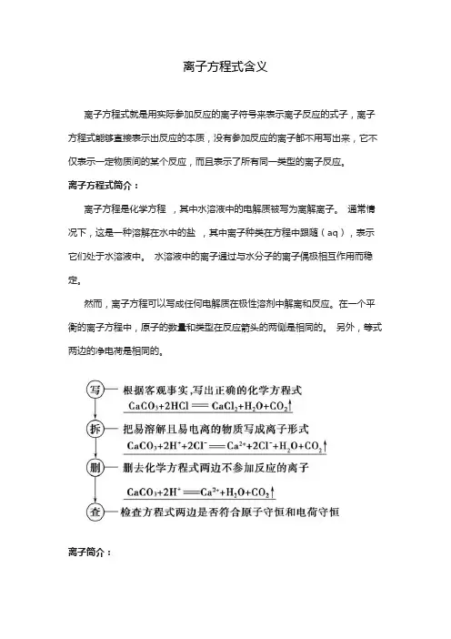 离子方程式含义