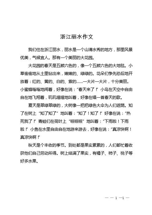 浙江丽水作文